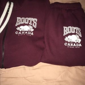Roots burgundy tracksuit